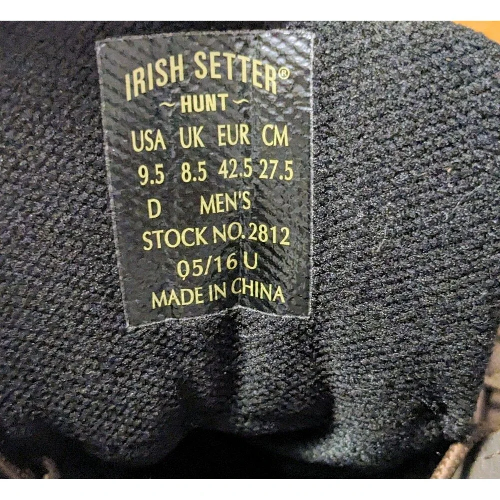 Irish Setter Men's 9.5 Gunflint II Leather Hunt Boots Ultra Dry Insulated 2812